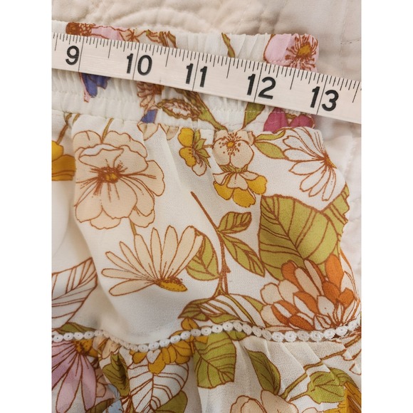 Sugar Lips Floral Ruffle‎ Tiered Mini Skirt Size S Boho Beach Vacation - Picture 5 of 7